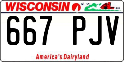 WI license plate 667PJV