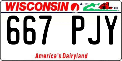 WI license plate 667PJY