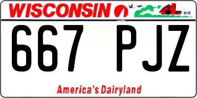WI license plate 667PJZ
