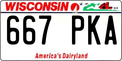WI license plate 667PKA