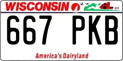 WI license plate 667PKB