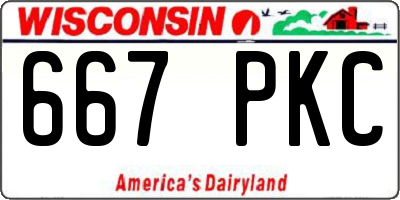 WI license plate 667PKC