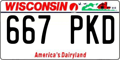 WI license plate 667PKD