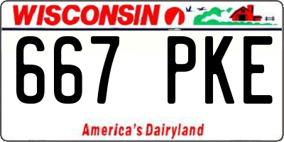 WI license plate 667PKE
