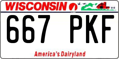 WI license plate 667PKF