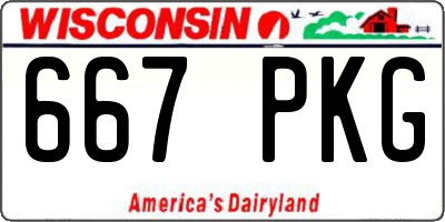 WI license plate 667PKG