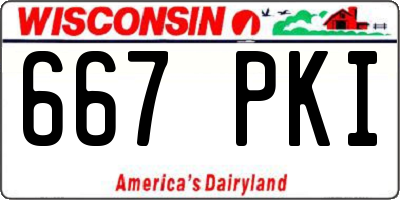 WI license plate 667PKI