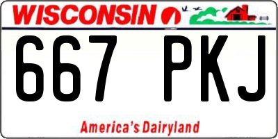 WI license plate 667PKJ