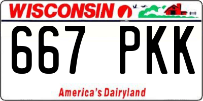 WI license plate 667PKK