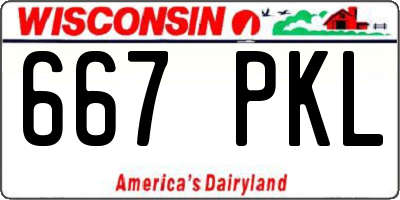 WI license plate 667PKL