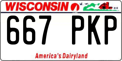 WI license plate 667PKP