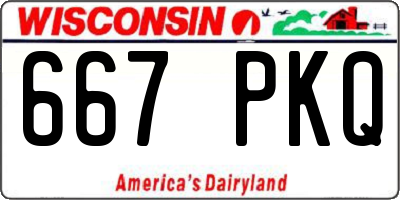 WI license plate 667PKQ