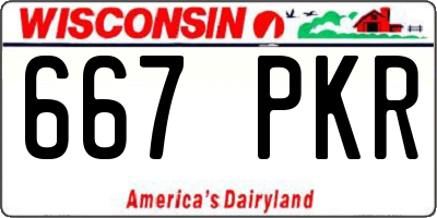WI license plate 667PKR