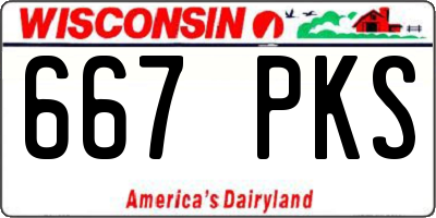 WI license plate 667PKS