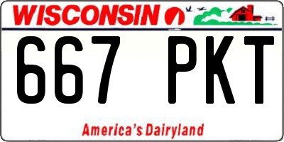 WI license plate 667PKT