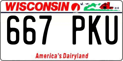 WI license plate 667PKU