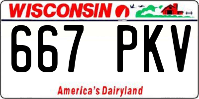 WI license plate 667PKV