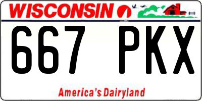 WI license plate 667PKX