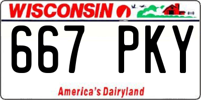 WI license plate 667PKY