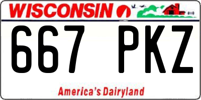 WI license plate 667PKZ