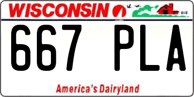 WI license plate 667PLA