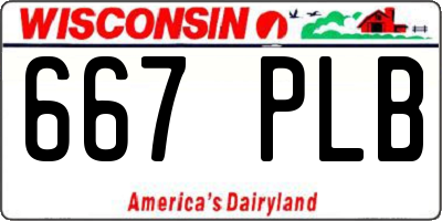 WI license plate 667PLB