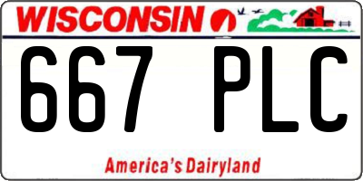 WI license plate 667PLC
