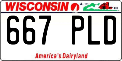 WI license plate 667PLD