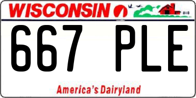 WI license plate 667PLE