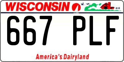 WI license plate 667PLF