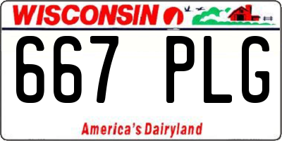 WI license plate 667PLG