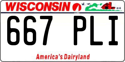 WI license plate 667PLI
