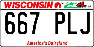 WI license plate 667PLJ