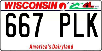WI license plate 667PLK