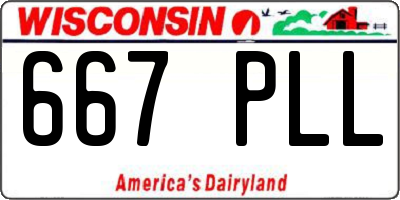 WI license plate 667PLL