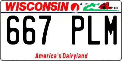 WI license plate 667PLM