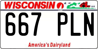 WI license plate 667PLN