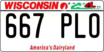 WI license plate 667PLO