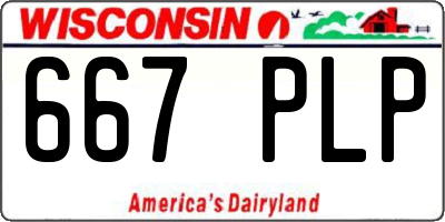 WI license plate 667PLP