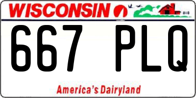 WI license plate 667PLQ