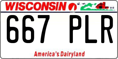 WI license plate 667PLR