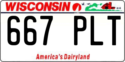 WI license plate 667PLT