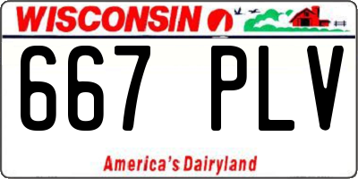 WI license plate 667PLV