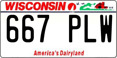 WI license plate 667PLW