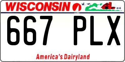WI license plate 667PLX