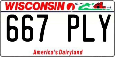 WI license plate 667PLY