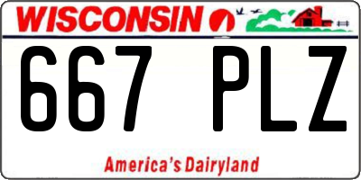WI license plate 667PLZ
