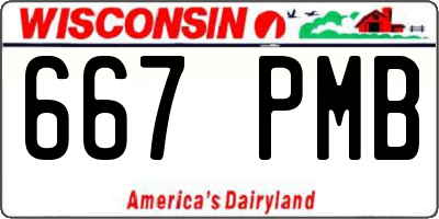 WI license plate 667PMB