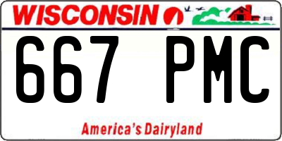 WI license plate 667PMC