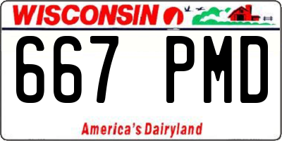 WI license plate 667PMD